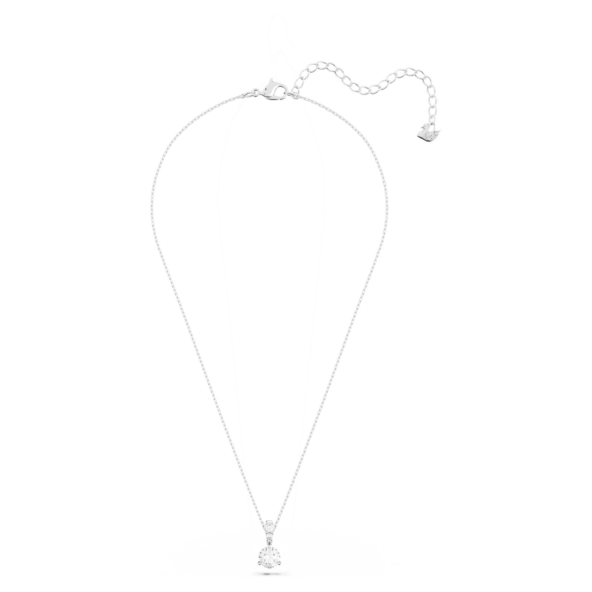 swarovski stilla pendant  round cut  white  rhodium plated
