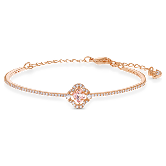swarovski una bangle  clover  pink  rose gold tone plated
