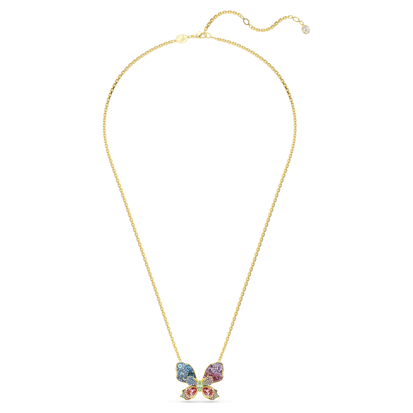 swarovski idyllia pendant and brooch  mixed cuts  pav   butterfly  multicolored  mixed metal finish