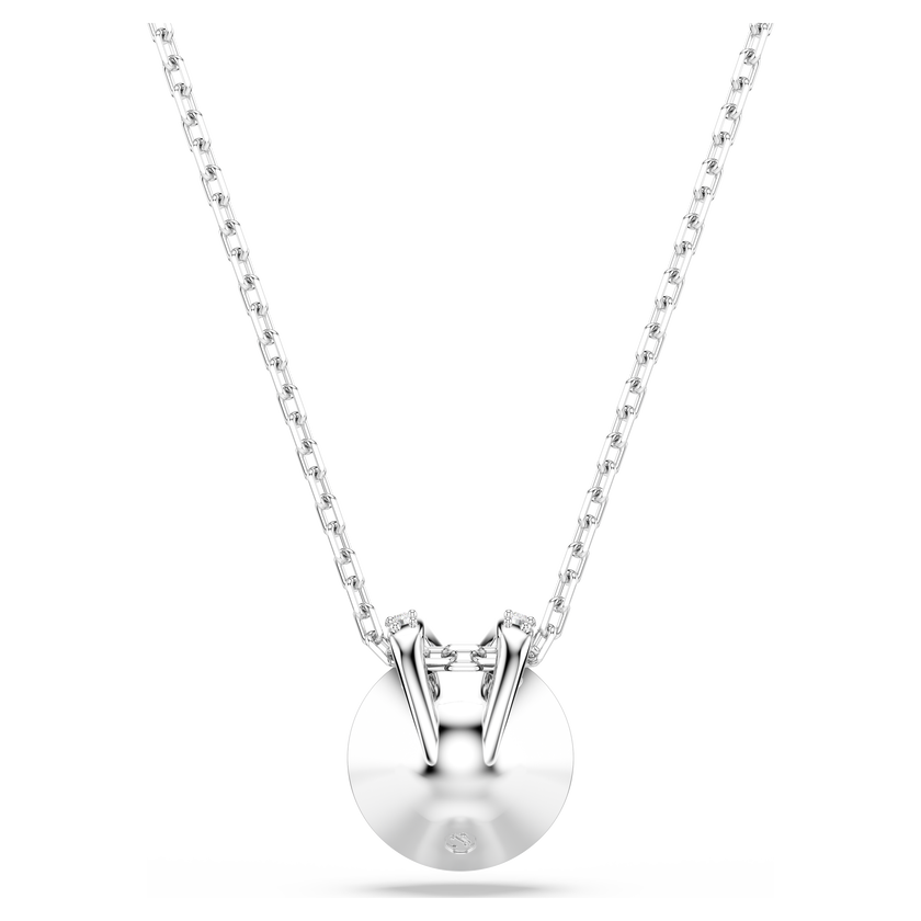 swarovski bella v pendant  round cut  blue  rhodium plated