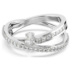 swarovski hyperbola ring  mixed cuts  white  rhodium plated