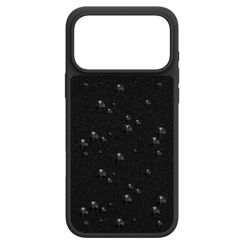 swarovski high smartphone case  flat back crystals  iphone  17 pro max  black