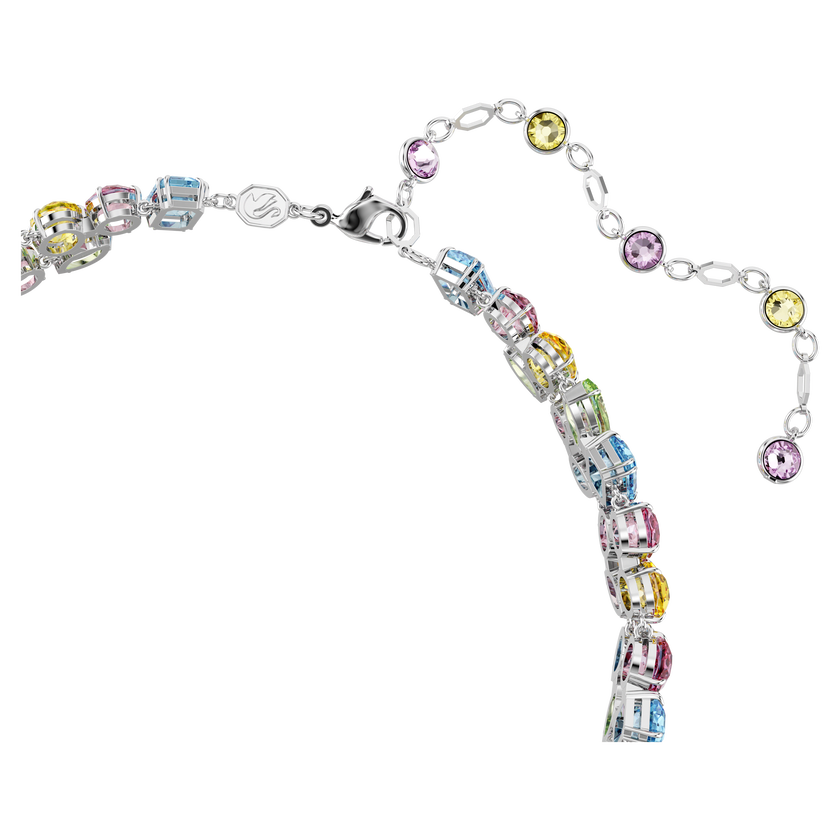 swarovski gema choker  mixed cuts  multicolored  rhodium plated