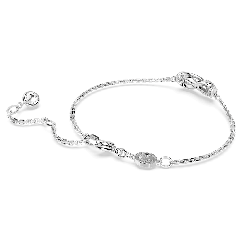 swarovski hyperbola bracelet  infinity  white  rhodium plated
