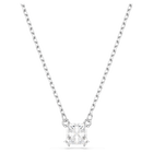 swarovski stilla attract pendant  square cut  white  rhodium plated