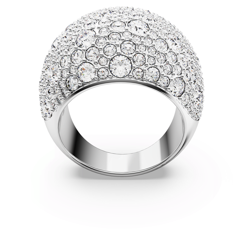 swarovski sublima cocktail ring  moon  white  rhodium plated