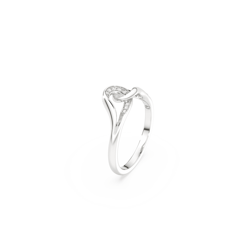 swarovski classica ring  round cut  interlocking  white  sterling silver