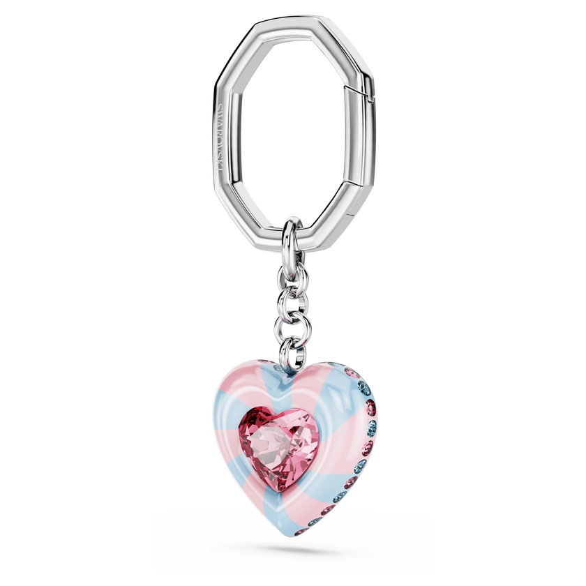swarovski dulcis key ring  heart cut  heart  multicolored  rhodium plated