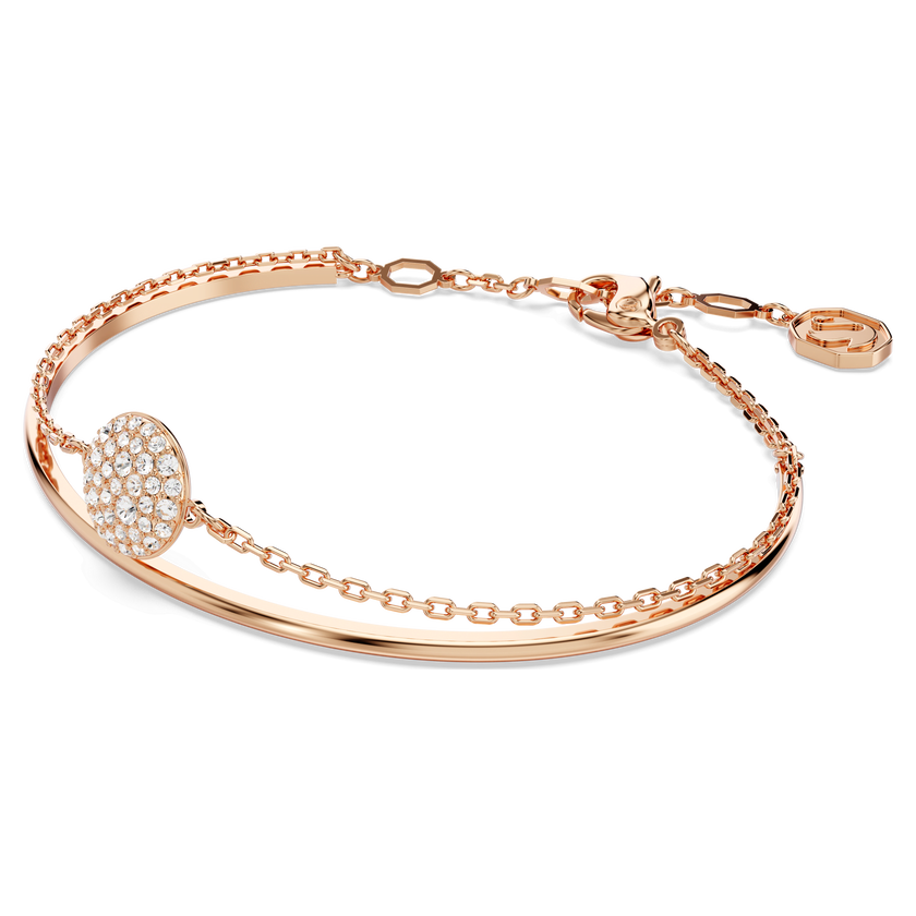 swarovski sublima bangle  white  rose gold tone plated