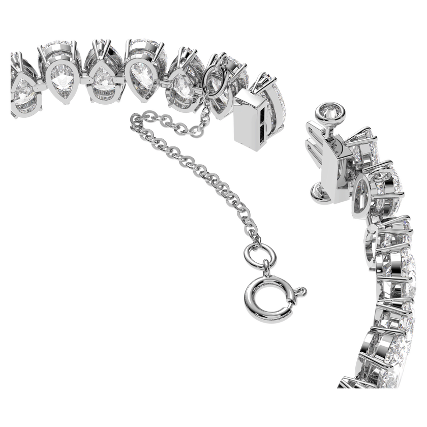 swarovski matrix tennis bracelet  pear cut  white  rhodium plated