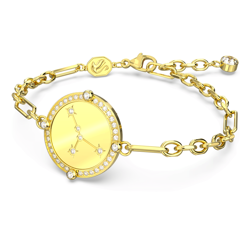 swarovski zodiac bracelet  cancer  gold tone  gold tone plated