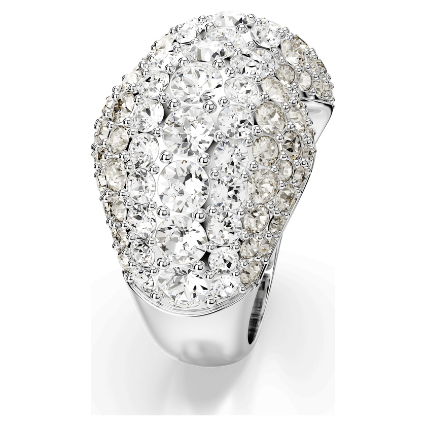 swarovski sublima cocktail ring  round cut  white  rhodium plated
