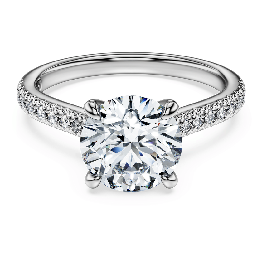swarovski eternity solitaire ring  laboratory grown diamonds 2 2 ct tw  round cut  18k white gold