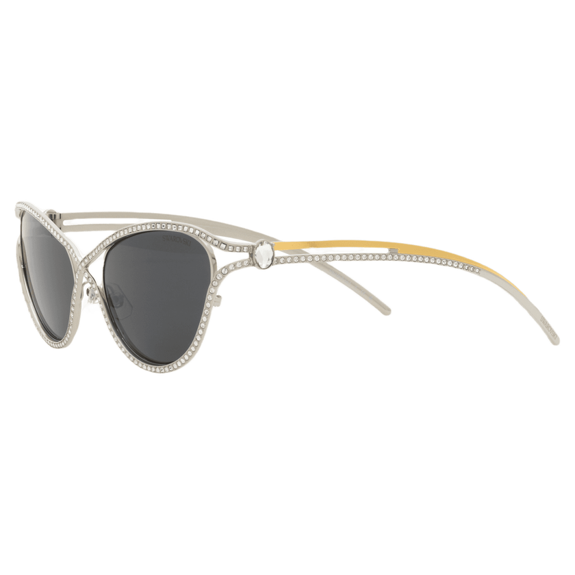swarovski sunglasses  cat eye shape  sk7025  silver tone