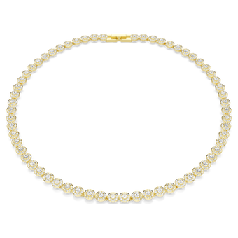 swarovski una angelic necklace  round cut  small  white  gold tone plated