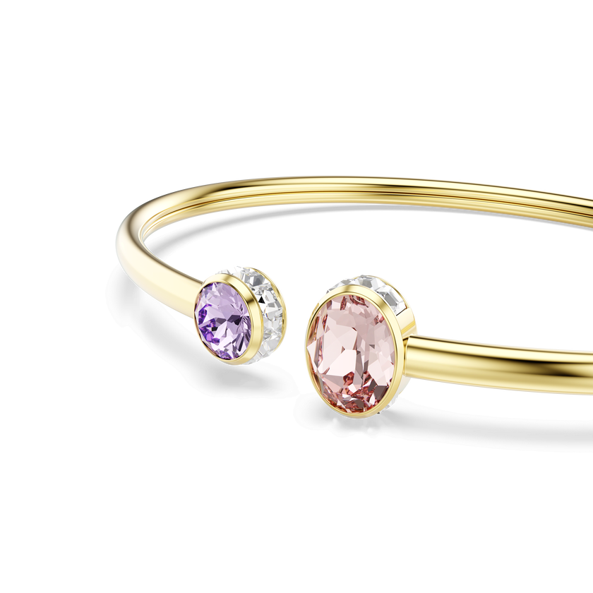 swarovski chroma bangle  mixed cuts  multicolored  18k gold finish