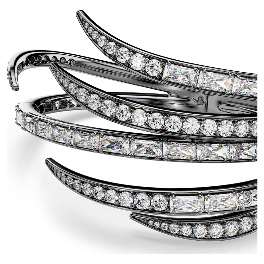 swarovski the vienna collection bangle  feather  white  ruthenium plated