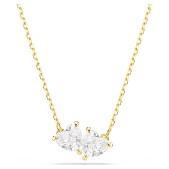 swarovski mesmera necklace  heart  white  18k gold finish
