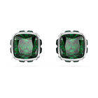 swarovski birthstone stud earrings  square cut  may  green  rhodium plated