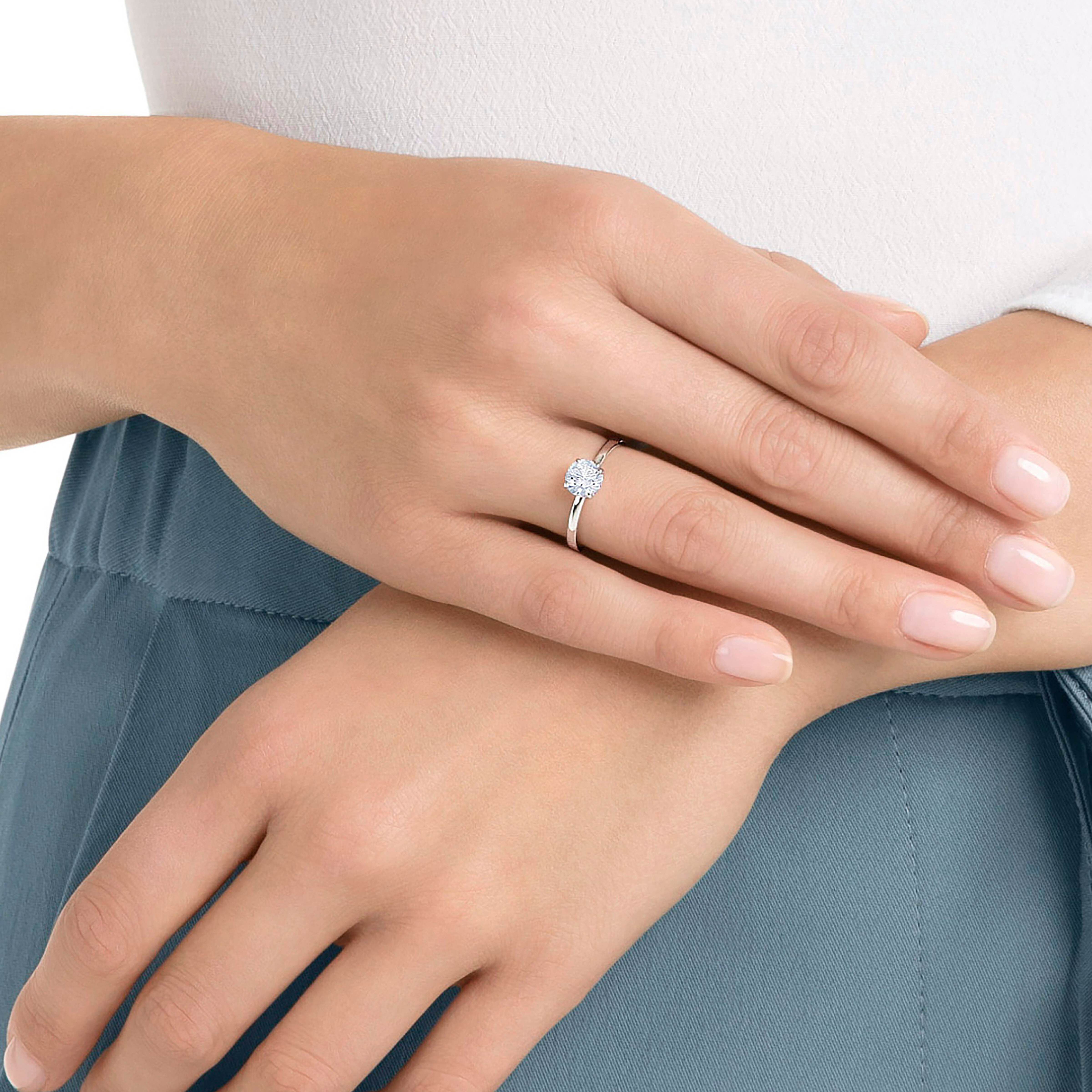 Buy Swarovski Attract Round Ring White Rhodium Plating