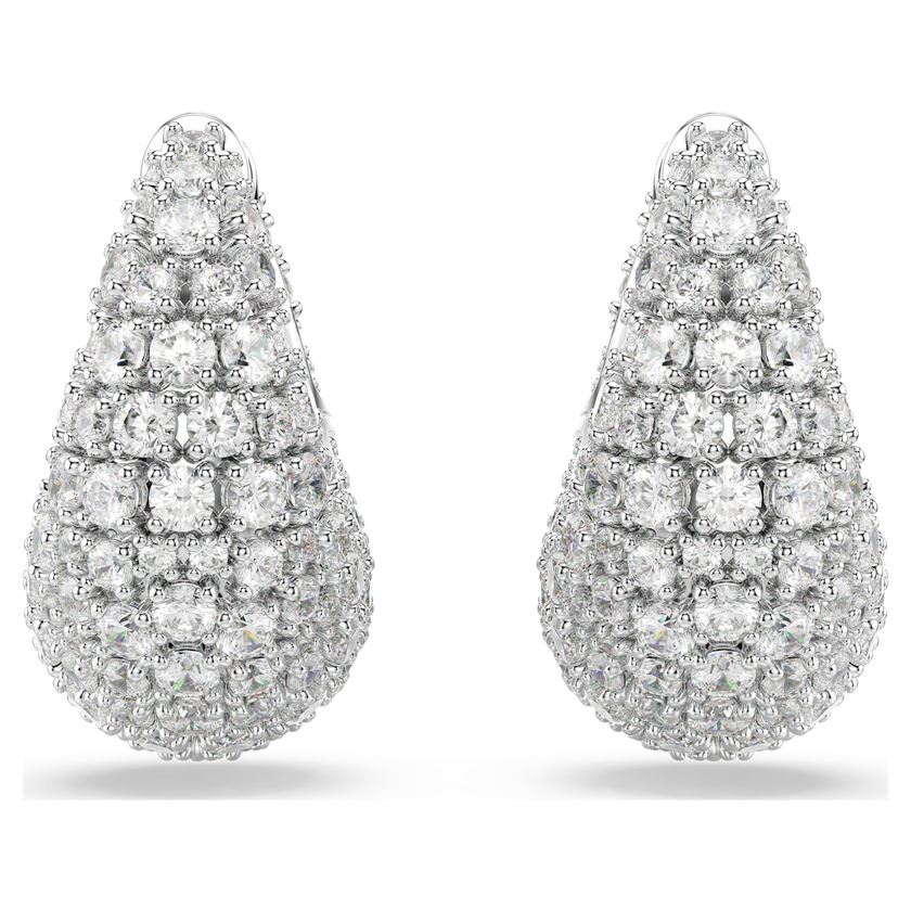 swarovski sublima earrings  large  white  rhodium plated