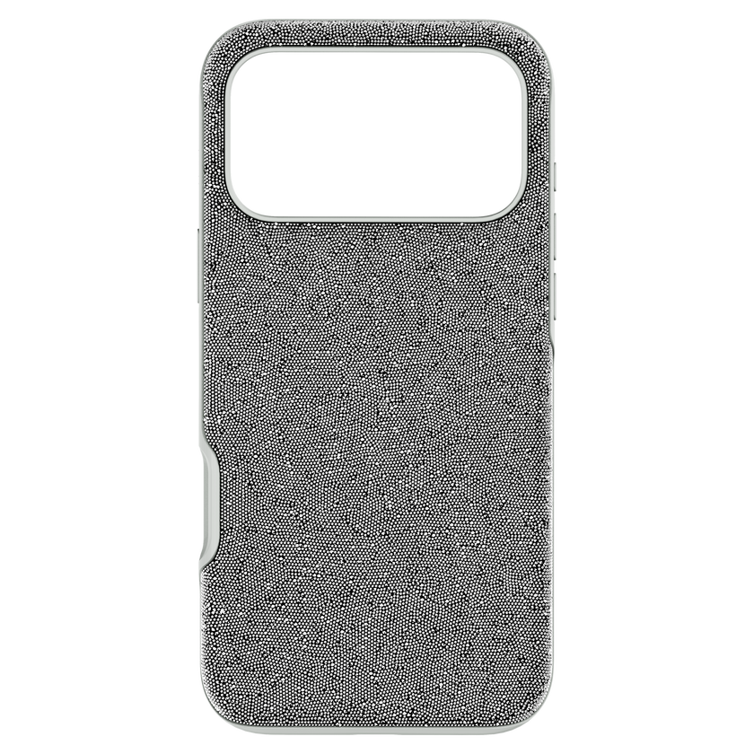 swarovski high smartphone case  iphone  17 pro max  silver tone