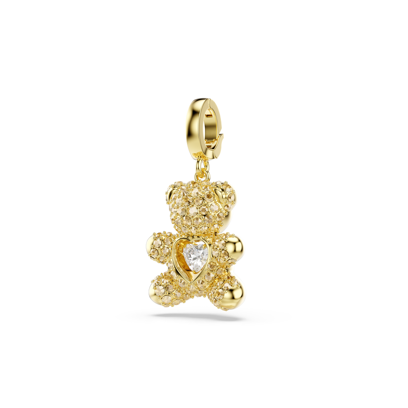 swarovski idyllia charm  mixed cuts  teddy  gold tone  gold tone plated