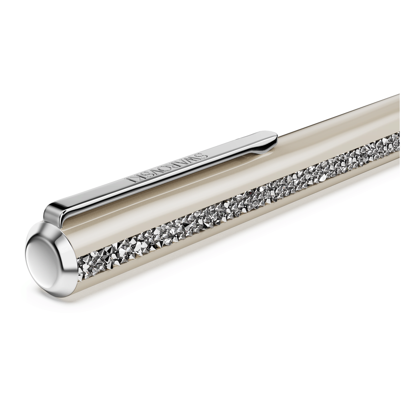 swarovski crystal shimmer glide ballpoint pen  beige  beige lacquered  chrome plated
