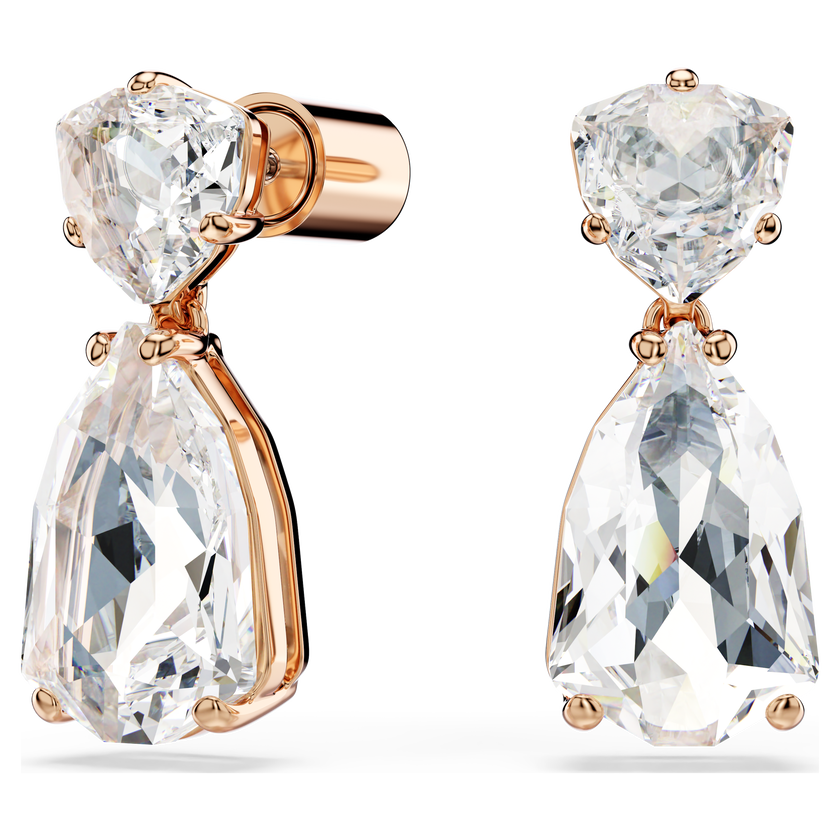 swarovski mesmera drop earrings  pear cut  white  rose gold tone plated