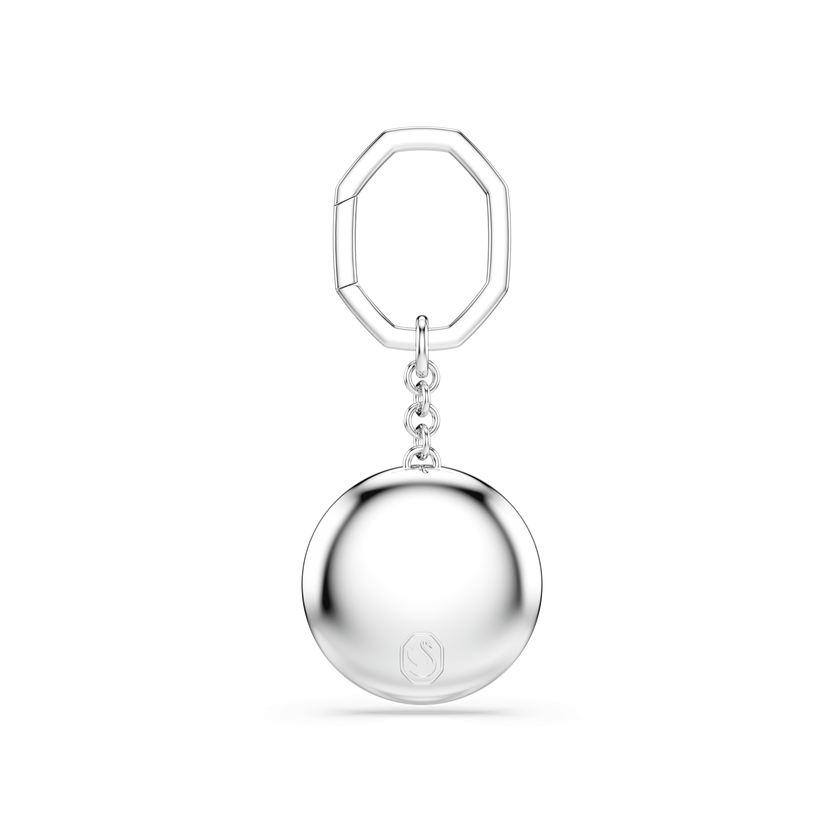 swarovski bag charm  round cut  white  rhodium plated