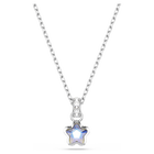 swarovski chroma pendant  mixed cuts  star  white  rhodium plated