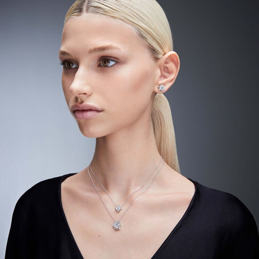 swarovski galaxy pendant  laboratory grown diamonds 2 ct tw  18k white gold