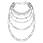 swarovski millenia layered necklace  mixed cuts  white  rhodium plated