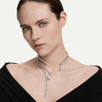 swarovski vienna necklace  mixed cuts  white  rhodium plated