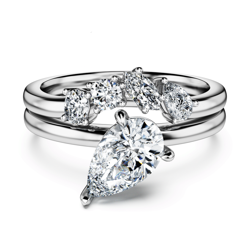 swarovski galaxy ring  laboratory grown diamonds 1 4 ct tw  18k white gold