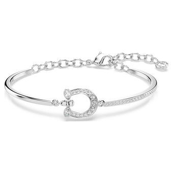 swarovski symbolica bracelet  pav   horse shoe  white  rhodium plated