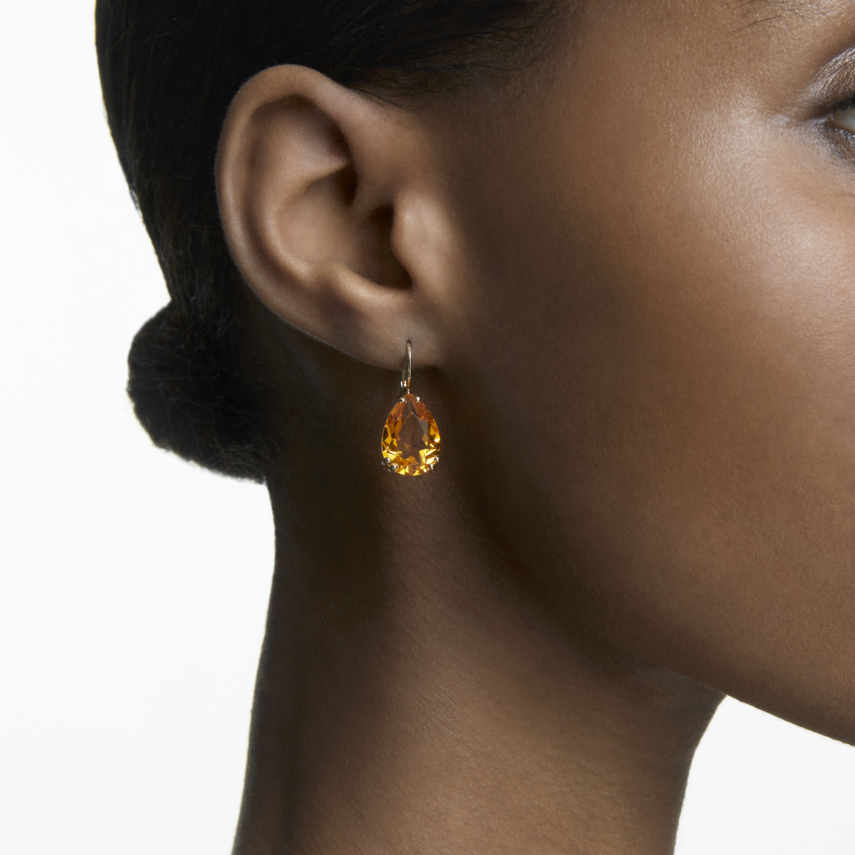 Yellow swarovski crystal earrings hotsell