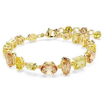 swarovski gema bracelet  mixed cuts  yellow  18k gold finish
