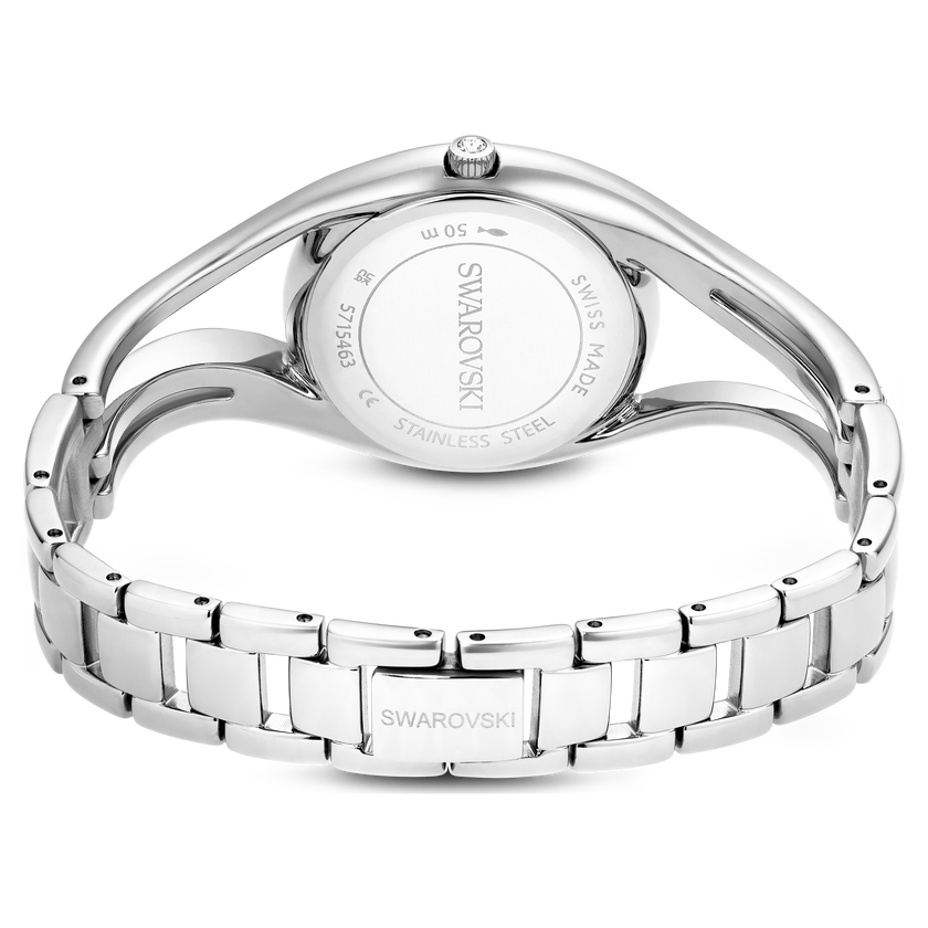 swarovski hyperbola bangle watch  swiss made  metal bracelet  blue  stainless steel