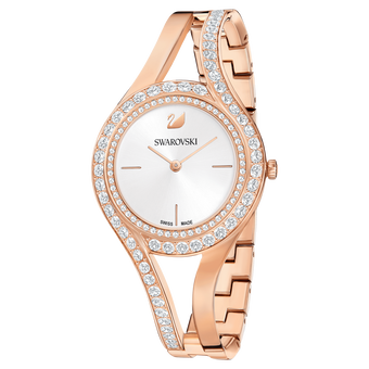 swarovski eternal watch  metal bracelet  white  rose gold tone