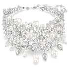 swarovski constella choker  crystal pearl  round cut  white  rhodium plated
