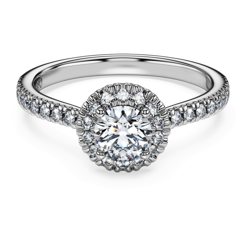swarovski eternity halo solitaire ring  laboratory grown diamonds 0 8 ct tw  18k white gold