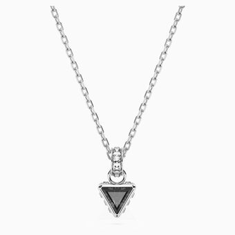 Stilla pendant, Triangle cut, Gray, Rhodium plated