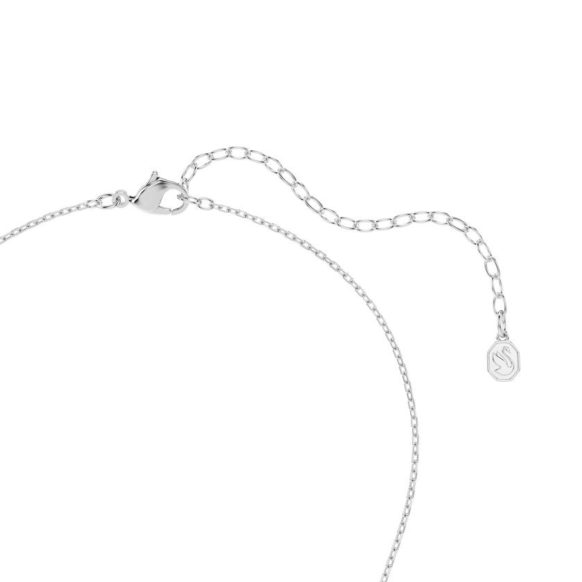 swarovski symbolica pendant  crystal pearl  round cut  pav   horse shoe  white  rhodium plated