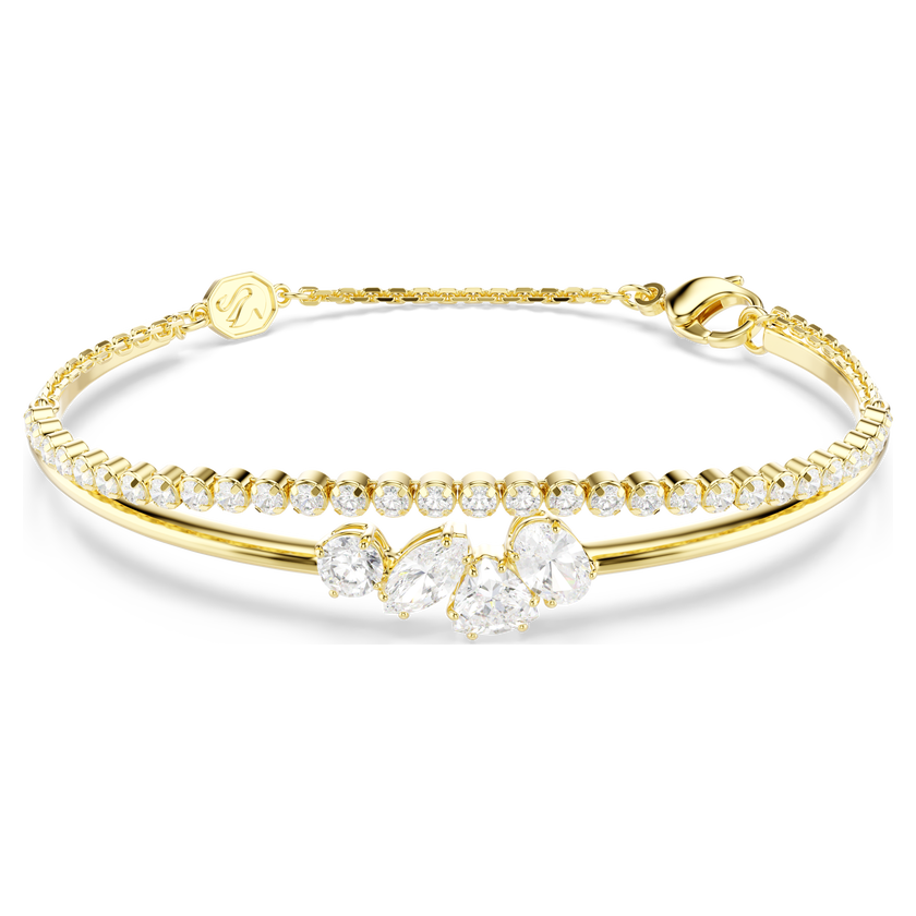 swarovski mesmera bracelet  mixed cuts  white  18k gold finish
