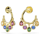 swarovski imber hoop earrings  mixed cuts  multicolored  18k gold finish