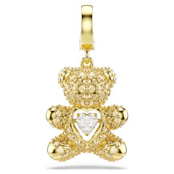 swarovski idyllia charm  mixed cuts  teddy  gold tone  gold tone plated