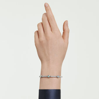 swarovski chroma bangle  mixed cuts  star  white  rhodium plated