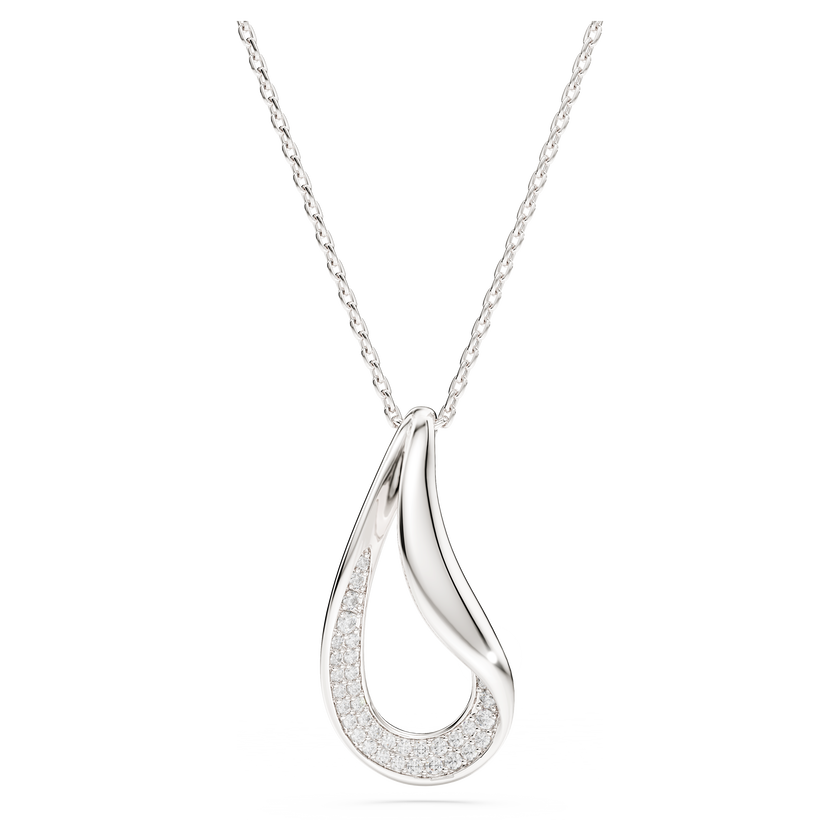 swarovski classica pendant  round cut  long  white  sterling silver