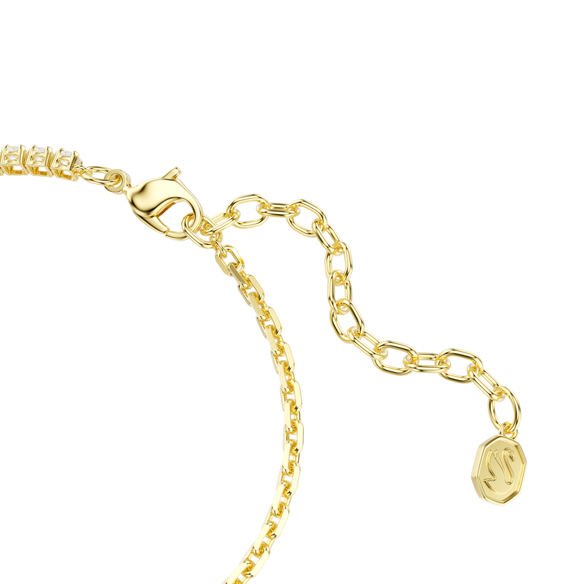 swarovski matrix bracelet  round cut  white  18k gold finish